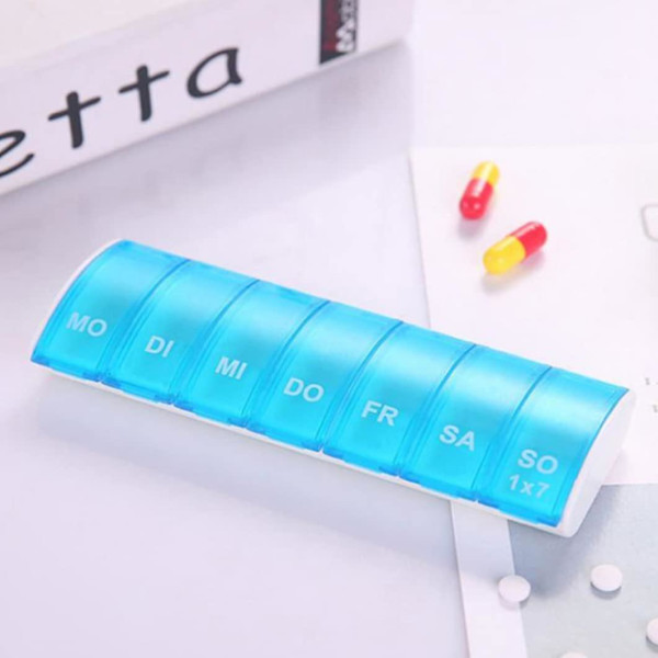 Pillerirasia 7 päivän pilleritablettilajittelukone Laatikko Säiliö Kotelo, Viikoittainen pillerirasia vitamiinien ja lääkkeiden säilyttämiseen, kauneudenhoitotuote