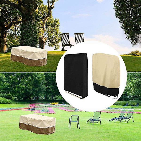 Sort beskyttende betræk til sammenklappelig solstol, have solstol betræk støvtæt, vandtæt, anti-uv, have relax betræk 190d Oxford til lounge Cha