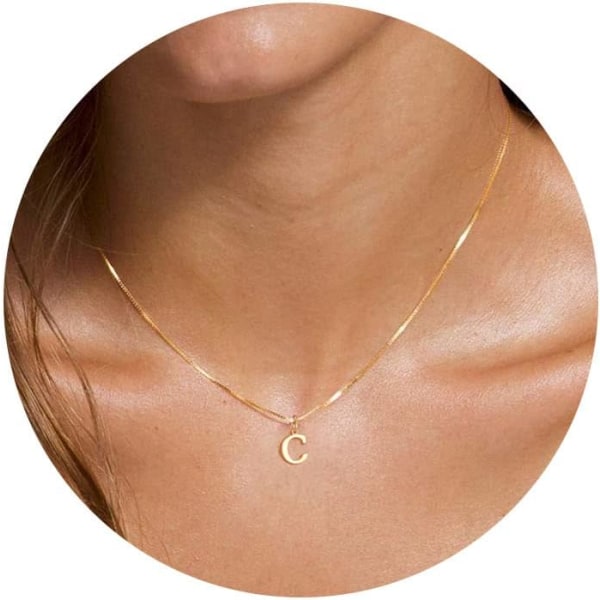 Guld Initial Halskæder til Kvinder Piger, Dainty Guld Trendy Sød Personlig Monogram Navn Halskæde C C
