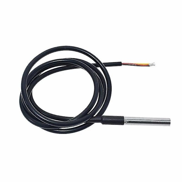 2 x 1 m rustfrit digitalt temperatursensor kabel, vandtæt kompatibel