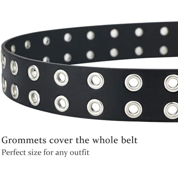 Bælte til kvinder Dobbeltspænder Bredde Goth Damebælter til Jeans