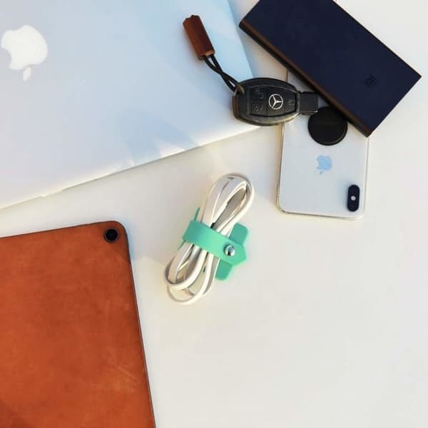 Høretelefon-organizer / Kabeloprul / Silikone kabelholder (Blå, 1 stk.)