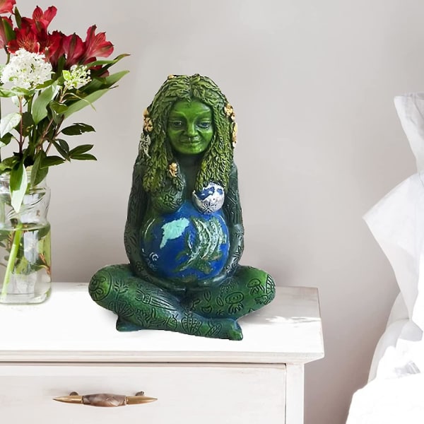 Moder Jord Figur, Moder Jord Ornament, Millennial Gaia Moder Jord Gudinde Statue, Polyresin Dekorativ Figur Dekoration, Til Hjem Have Orn