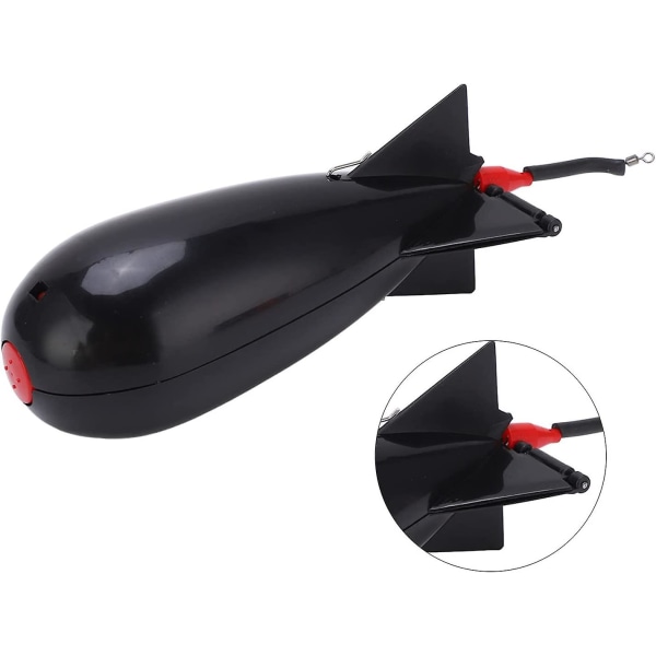 Fiskebombbete, Fiske Thrower Carp Stor Bomb Float Lure Bete Pellet Fiske Feeder Fiske Utrustning Bofyllnadsverktyg (2st, Svart)