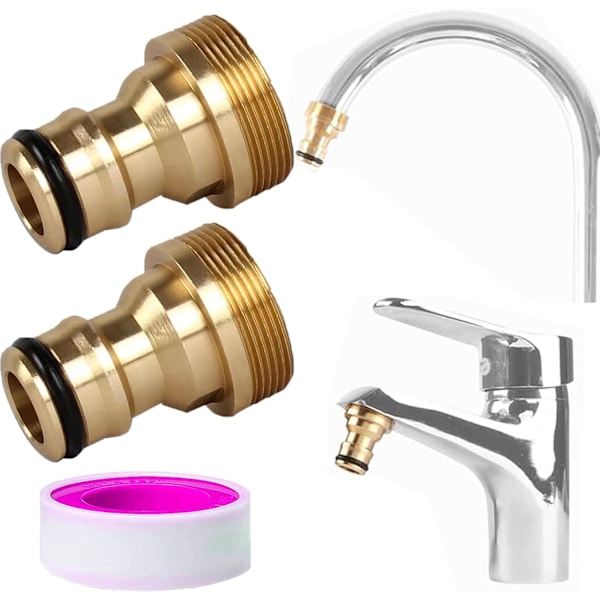 Universaali keittiöhanan liitin Keittiön sekoitinletkun liitin, hanan puutarhaletkuliitäntäliitin, keittiön puutarhan kasteluhanaliitin Brass Kitchen Sink Connector
