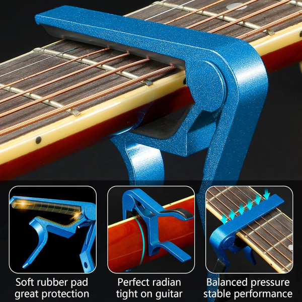 Gitarr Capo Snabbväxlande Capo för 6-strängad Akustisk Gitarr Elgitarr Klassisk Gitarr Ukulele Capotastos Capo (Blå) Blue