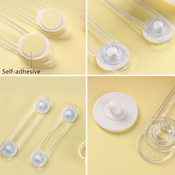 8-pakning Baby Safety Locks Mini Transparent Child Safety Cupboard Door Lock Multi-Purpose Latches for Kitchen Cabinets, Drawers, Ovens, Refrigera