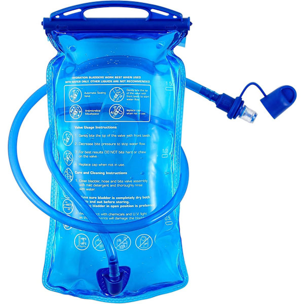 Hydreringsblåsa, 3 L 2 L 1,5 L Vattenblåsa BPA-fri, 3 liters vattenreservoar med stor öppning, läcksäker militär vattenförvaringsblåsa 1.5l