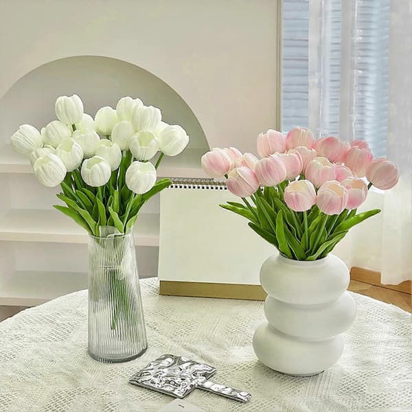 Kunstig Tulipanblomst 13 Pink 1pc