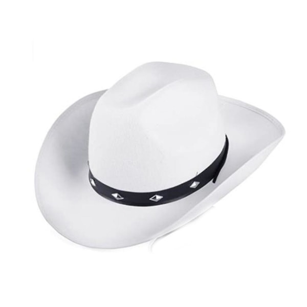 Cowboyhatt, Vit, Filthatt, Sheriff, Vilda Västern, Förklädnad, Dräkt, Karneval, Temafest, Vit, One Size