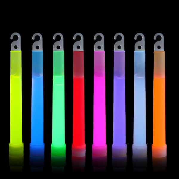 Glow Sticks, Neon UV-tillbehör för flickor, pojkar eller vuxna (8 st, slumpmässig färg)