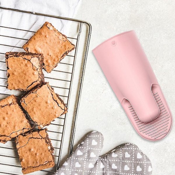 Silikonugnsvante Värmebeständig Mikrovågsugnsvante Halkskydd Bakverktyg Köksvante (1 par, rosa)