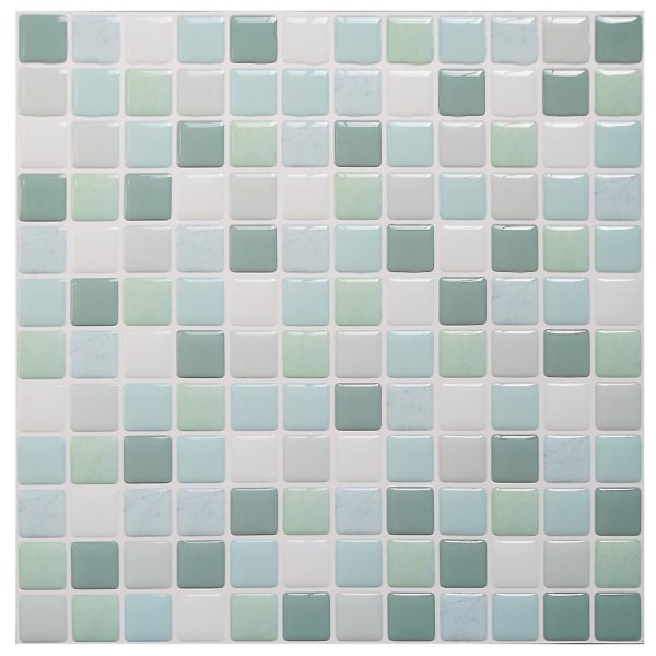 Yjc0003-3d mosaik fliser klæbende væg Vandtæt selvklæbende flise klistermærke 23,6x23,6 cm til køkken badeværelse-4 stk.