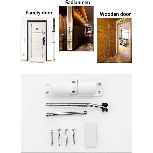 Zinklegering Justerbar automatisk dørlukker - Til hjemmet eller kommercielt brug - Hvid