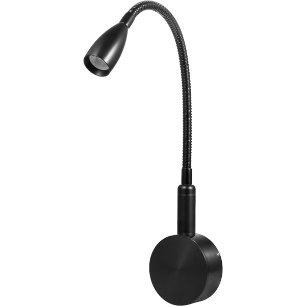 Fleksibel svanehals vegglampe 3W sengelampe med berøringsbryter/dimbar for lesing i sengen (ingen indikator)