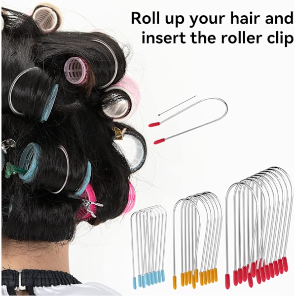 Varme krølleclips udskiftning varme rulle clips assorteret varme rulle sikringsstifter passer til ¾'', 1”,1¼ tommer ruller og krøller(20stk)