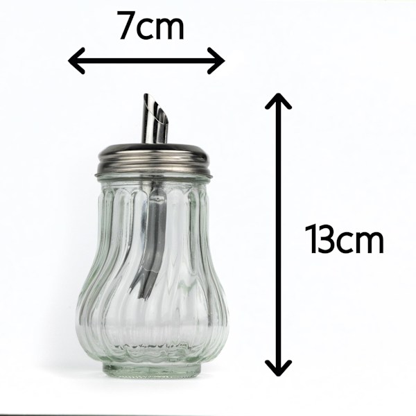 Glas sockerdispenser hällpip, retro stil sockerburk karaff café bistro restaurang sockerströare skål (glasdispenser)