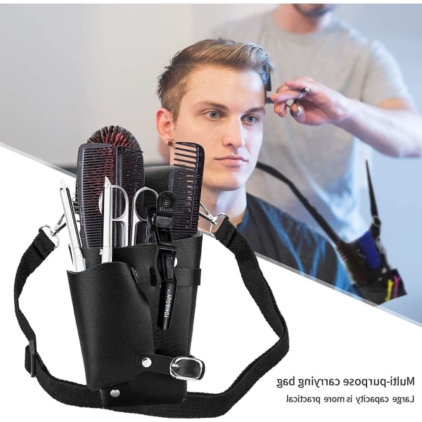 Frisørværktøjer Taljebæltetaske PU Læder Hårstyling Udstyr Bæltetaske Barber Bæltetaske Læder Hårklippetaske til Opbevaring af Saks