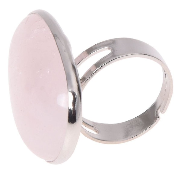 Lady Rose Quartz Hjerte Kærlighed Justerbar Ring 1.4x1.1 Tommer