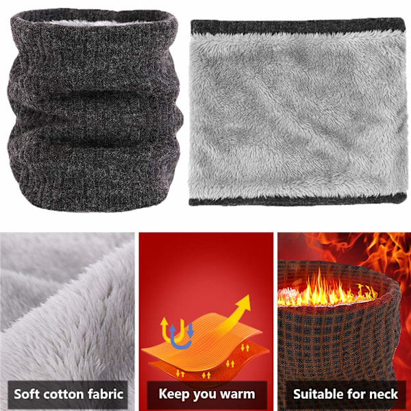 Fleece-kaulahuivit Termiset Snoodit Unisex Paksu Talvi Kylmä Sää Neulotu Circle Huivit Pyöräily Moottoripyörä Urheilu Red