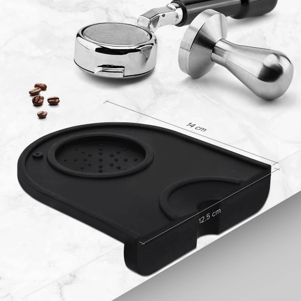Svart - Mald kaffematta - Diskmaskinssäker silikonkaffematta 14 X 12,5 cm Espressomald för hem- eller proffsbarista