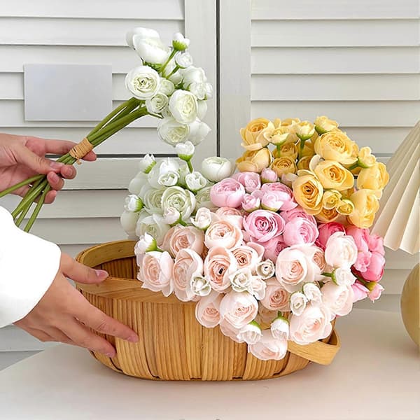 15\" Kunstig Blomst – for Hjem og Kontor – med Levende Pink