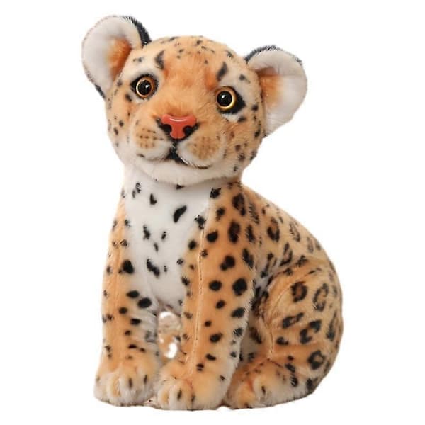 Simulering Djur Plyschleksak Docka Lejon Leopard Tygdocka Söt Dockkudde Barn Flickfödelsedagspresent-Leopard