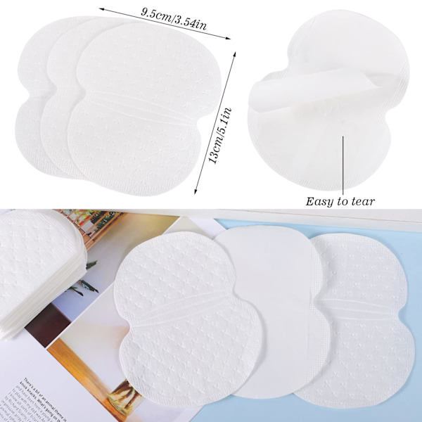 50 st armpads, svettpads för kvinnor och män, engångsarmpads för svettande kvinnor bekväma osmakade svettfria armhålor 5.1x3.54 Inch (Pack of 50)