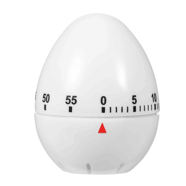 Kök Timer Manuell Metall Äggform Mekanisk Rotationstimer Hushålls Nedräkningstimer Kök Påminnelse(1st, Vit)