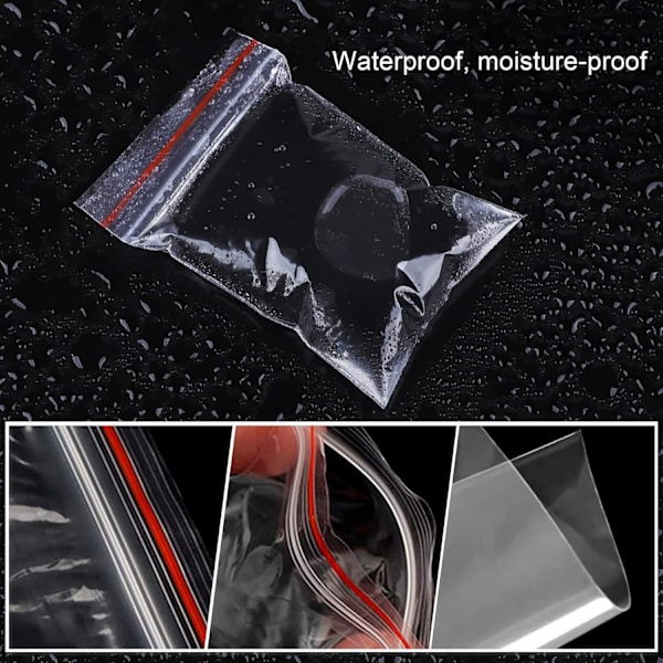 Små poser Tiny Ziplock poser Forseglbare Grip Seal poser 6 x 9cm (2.3x3.5\")  Klar Mini Plastikposer Transparent Polythenposer Opbevaring
