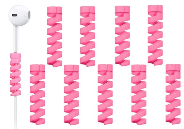 10-pak Spiral Kabelbeskyttere - Oplader Sort sort