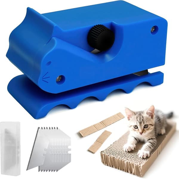 Oppgradert pappkutter for DIY katteklorbrett, håndholdt pappkutteverktøy for å lage katteklorbrett og seng (blå)