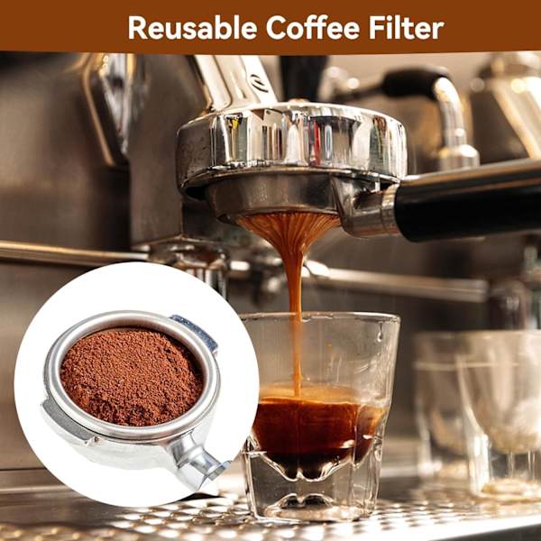 1 Kupin 51mm Kahvinsuodatin, Irrotettava Ruostumaton Teräs Espressokeitin Portafilter Tarvikkeet Kotiin ja Toimistoon #1