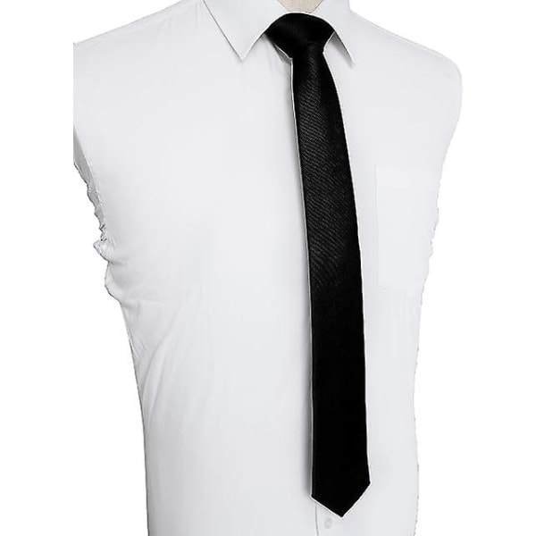 Svart slips för män 6 cm smal smal