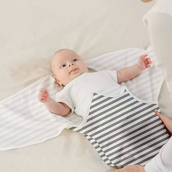 Babysvøb til 0-3 måneder nyfødt, 100 % åndbar økologisk bomuldsstof, 3-pak (ny grå)