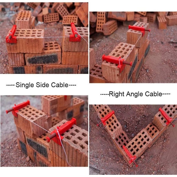 Wire Skuffe Clips Line Rask installasjon av skuffer Muring Fixer Bygningskonstruksjon (2stk, rød)