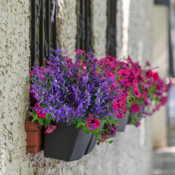 6 st konstgjorda lavendelblommor, dekorativa konstgjorda blommor, konstgjorda plastväxter inomhus och utomhus, konstgjorda blommor UV-beständiga för