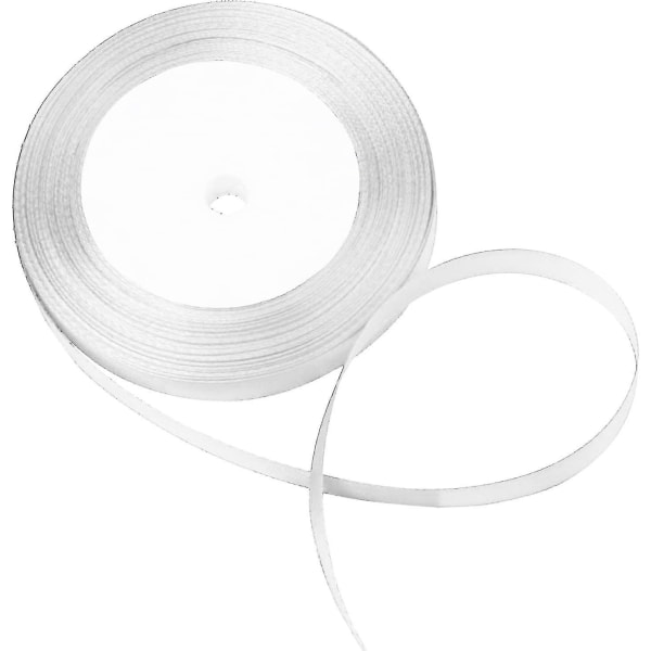 10 mm X 22 m dobbeltsidig satengbånd for gaveinnpakning bryllupsfestdekorasjon (hvit) (yu-b)