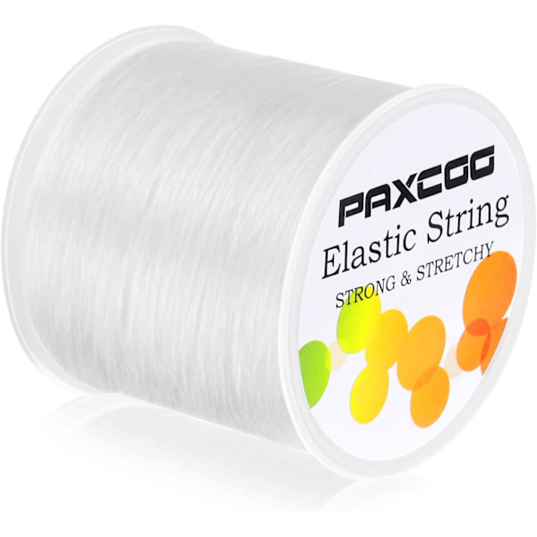 1 mm elastisk armbandssnöre, stretchig pärlsnöre för smyckestillverkning och armband, vit White 1 MM