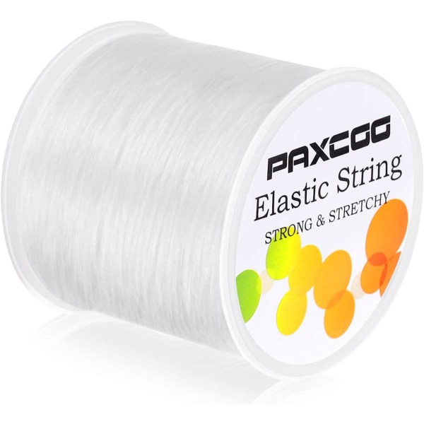 Paxcoo 1 mm elastisk armbånd snorestreng Stretch perlesnor til smykkefremstilling og armbåndsfremstilling hvid White 1 MM