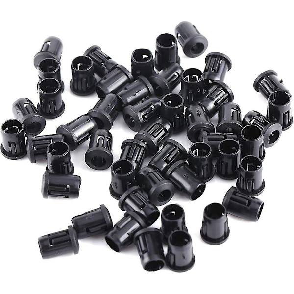 Led lysholder i plast, sort lysholder, diodeholder, klipsramme, montering af led-holderpanel, display (5mm), pakke med 100