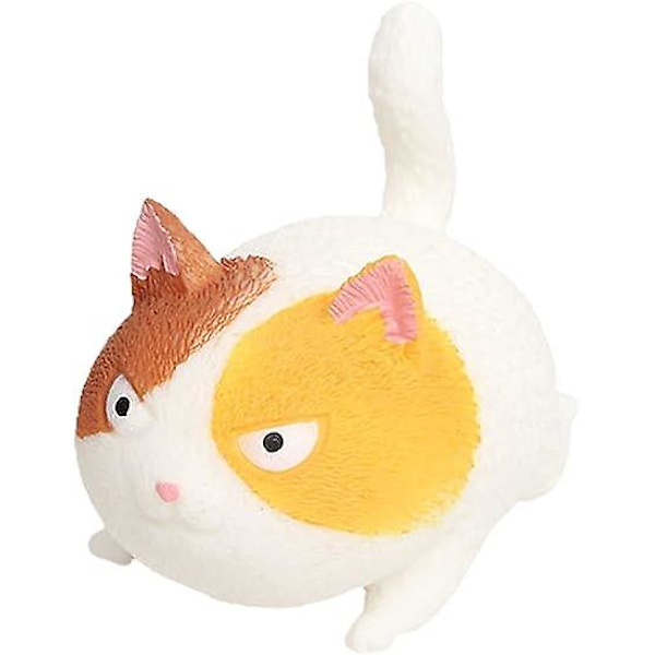 (vit) Arg kattformad stressboll, söt kattformad leksak, anti-stressleksak, anti-stressleksak, flyktboll, bästa present till barn och vuxna