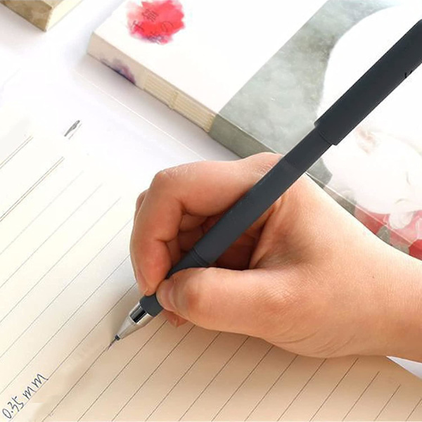 Sletbar gelpen, 12 stk. gelpenne sort sletbar kuglepen 0,35 mm Pig Panda sletbar gelpen