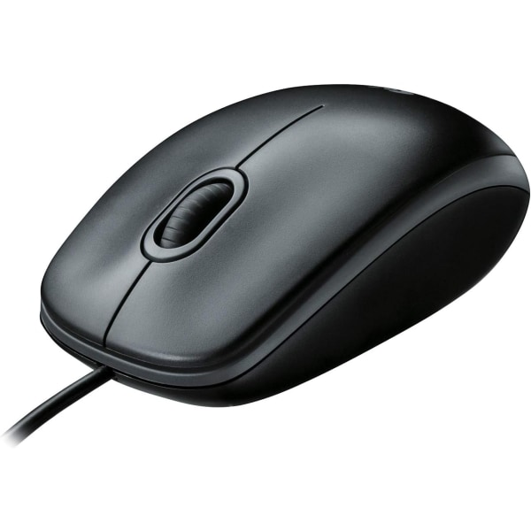 B100 kablet USB-mus, 3 knapper, optisk sporing, ambidextrous PC / Mac / bærbar PC - svart