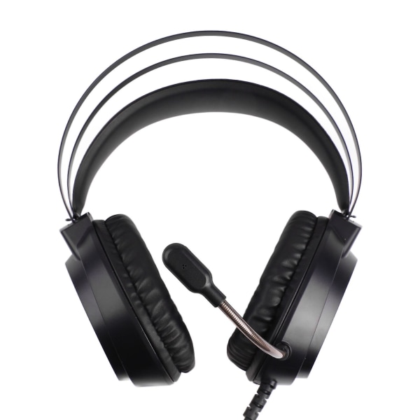 Rgb Gaming Headset Profesjonelt kablet PC Gaming Headset Med 7.1 Surround Sound Noise Cancelling Mic For PC Bærbare telefoner Svart