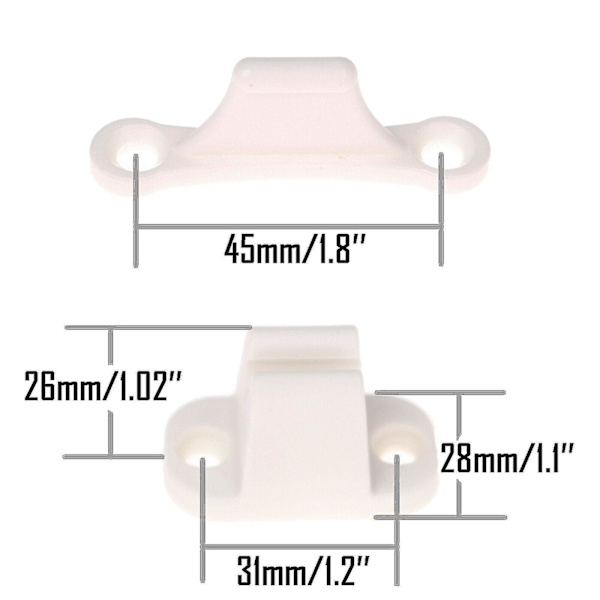 2 par dørstopper i nylon, hvid, dørholder til campingvogn, autocamper, campingvogn, båd