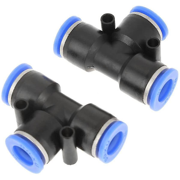 10 st Pneumatisk slang Plast rörkopplingar Anslutning Luftledning 10mm 3/8 Typ T