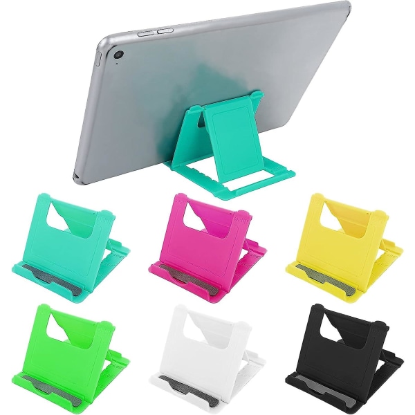 6 stk sammenleggbar telefonholder, flervinklet lommetelefonholder Bærbart universal bordstativ for alle mobile smarttelefonnettbrett (6 farger)