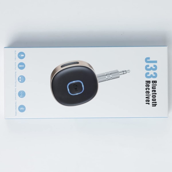 Bluetooth 3.5 mm AUX-adapter för bil, Mini Bluetooth 5.3-bilförstärkare för stereo/högtalare/trådbundna hörlurar, Bluetooth-bilsadapter AUX, handsfree Gold