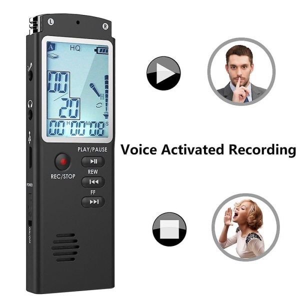Digital Voice Recorder 32g Röstaktiverad Mini Spy Sound Audio Recorder Palyback-diktafon